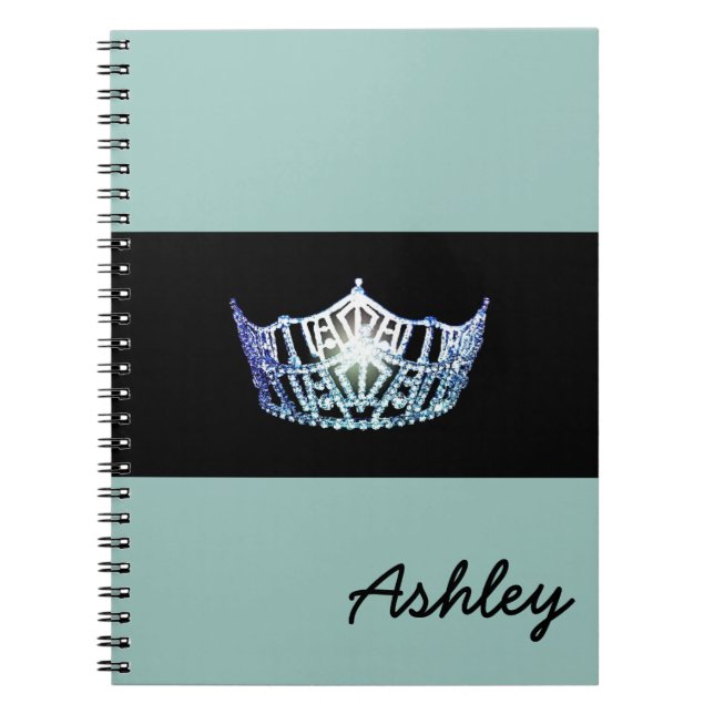 Miss America Aqua Crown Custom Aqua Notebook Notizblock (Vorderseite)