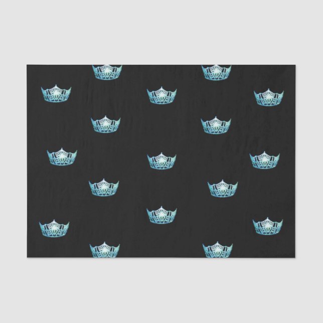 Miss America Aqua Crown Tissue Paper Seidenpapier (Vorderseite)