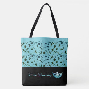 Miss America Aqua Crown Tote Beutel Grüne Blätter Tasche