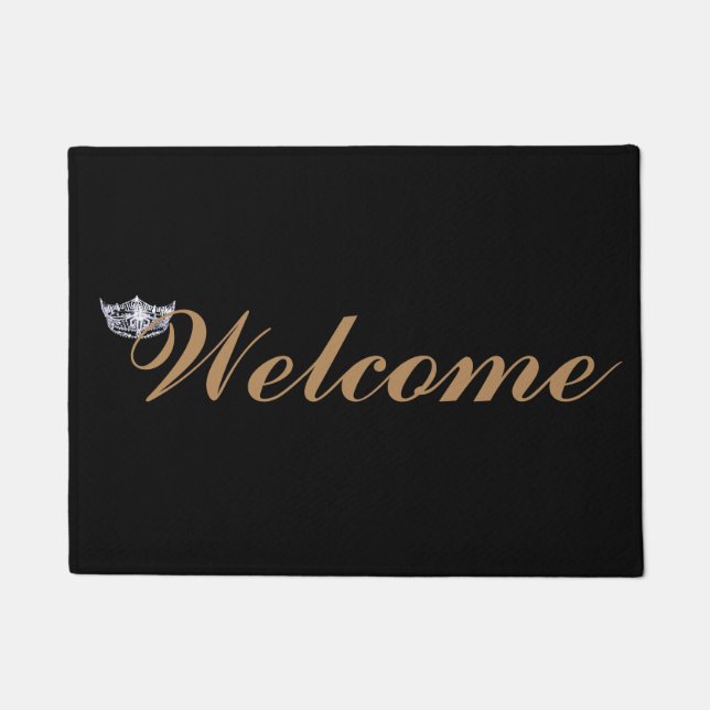 Miss America Art Crown Willkommen Custom Door Mat Fußmatte (Vorderseite)