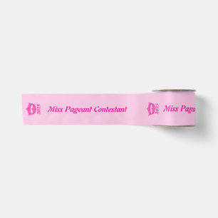 Miss America Art Pink Crown Satin Ribbon Satinband