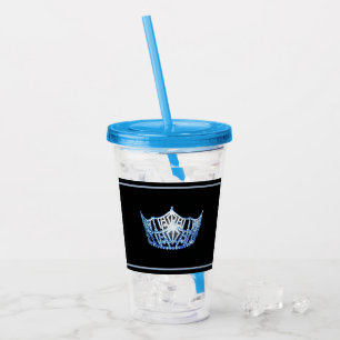 Miss America Blue Crown Acrylic Tumbler Acryltrinkbecher