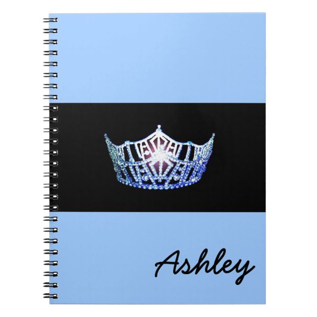 Miss America Blue Crown Carnet - Nom personnalisé (Devant)
