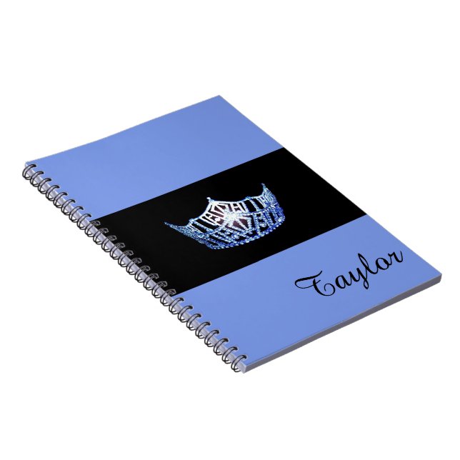 Miss America Blue Crown Notebook - Individuelle Na Notizblock (Rechte Seite)