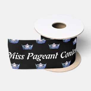 Miss America Blue Crown Satin Ribbon Satinband