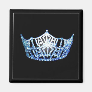Miss America Blue Crown Square Magnet