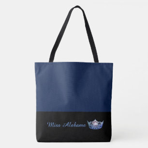 Miss America Blue Crown Tote Bag Große Marine Tasche