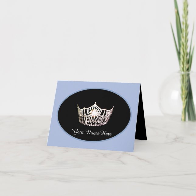 Miss America Carte de remerciements Argent - Lt Bl (Devant)