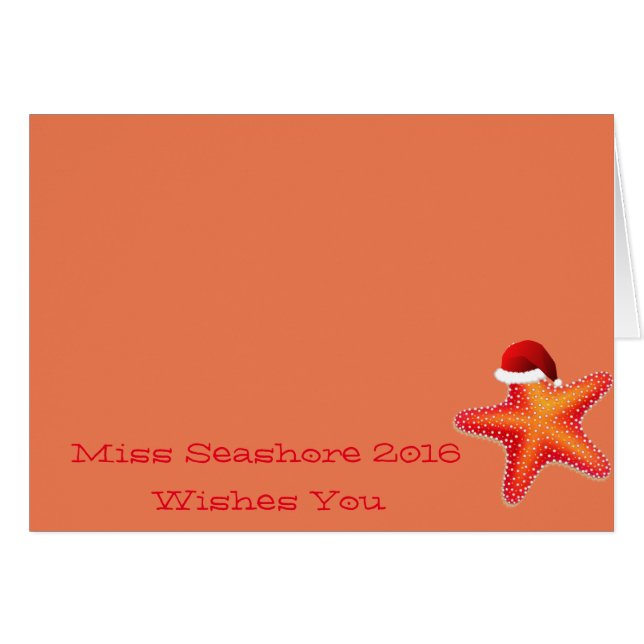 Miss America Christmas Card Starfish Nom personnal (Devant horizontal)