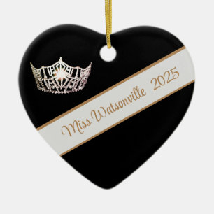 Miss America Couronne d'Argent et Ornement de Cein