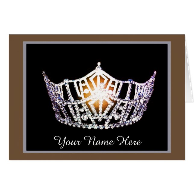 Miss America Crown Carte de remerciements en BRWN/ (Devant Horizontal)