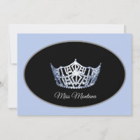 Miss America Crown Flat Mitteilungskarten-Blue