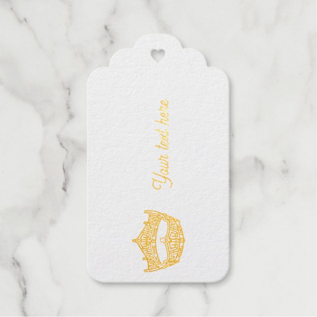 Miss America Crown Gold Foil Geschenkanhänger (Vorderseite)