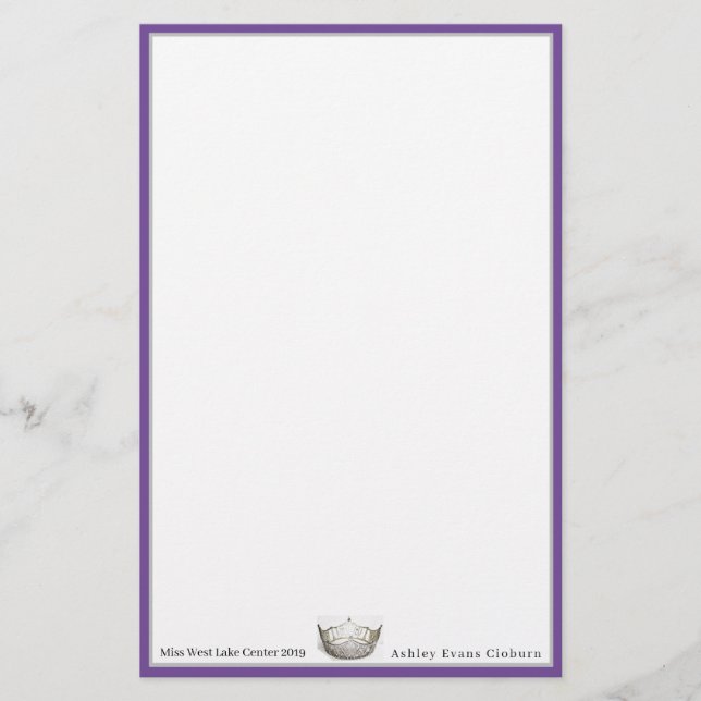 Miss America Crown & Individuelle Name Stationery  Briefpapier (Vorderseite)
