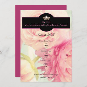 Miss America Crown Peonies Awards Ball Programme