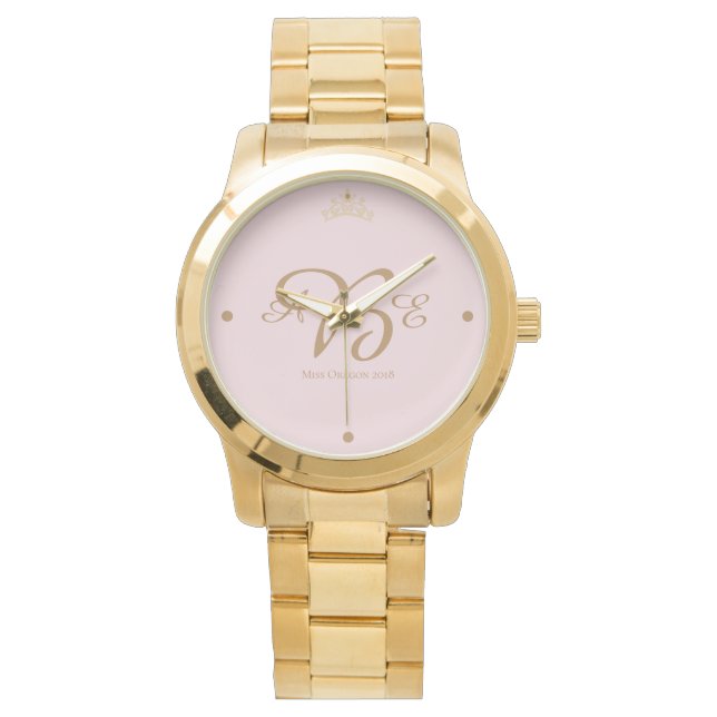 Miss America Custom Women's Crown Bracelet Watch Armbanduhr (Vorderseite)