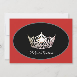 Miss America Flachnotiz Karte Silver Crown/Red