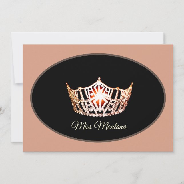 Miss America Flachnotizen Karte Gold Crown/Peach (Vorderseite)