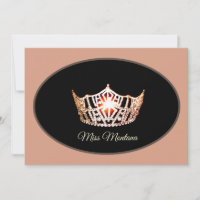 Miss America Flachnotizen Karte Gold Crown/Peach