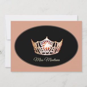 Miss America Flachnotizen Karte Gold Crown/Peach
