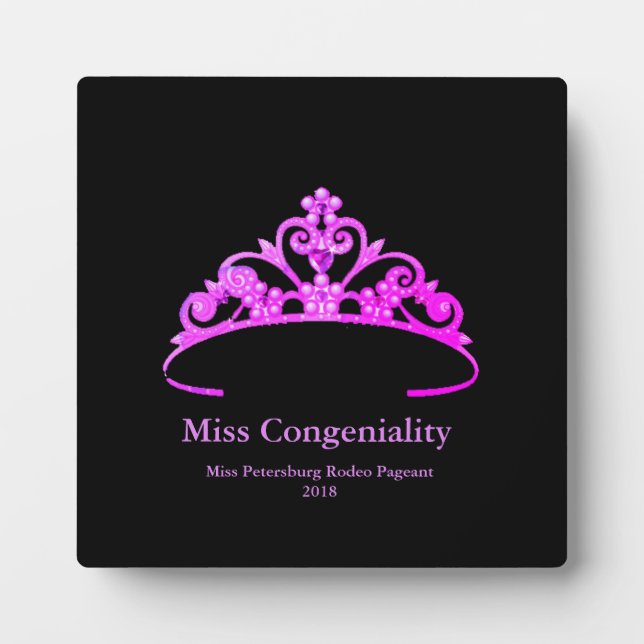 Miss America Fuchsia Tiara Crown Awards Fotoplatte (Vorderseite)