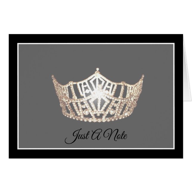 Miss America Gold Crown Note Card (Vorderseite (Horizontal))