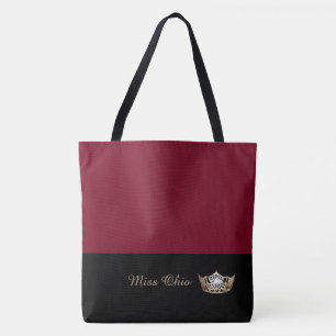 Miss America Gold Crown Tote Bag LRGE Crimson Tasche