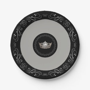 Miss America Gray Silver Crown 7" Teller