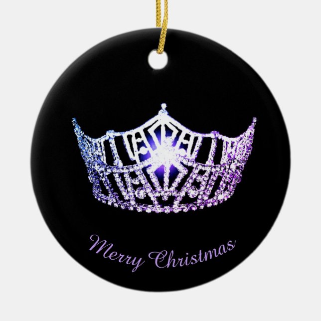 Miss America Lavender Crown Round Ornament (Vorne)