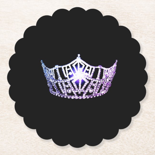 Miss America Lavender Crown Sclpd Paper Untersetze Untersetzer (Vorderseite)