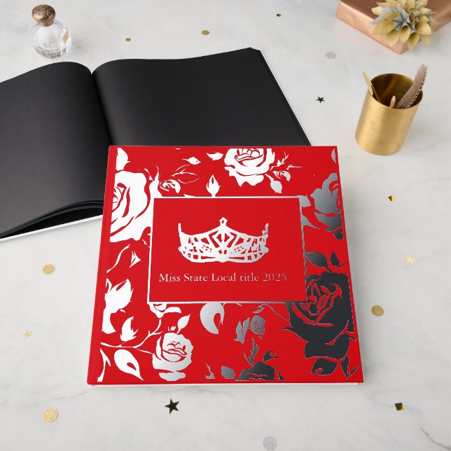 Miss America like Crown Foil Roses Scrapbook Fo Gästebuch (Vorderseite Offen)