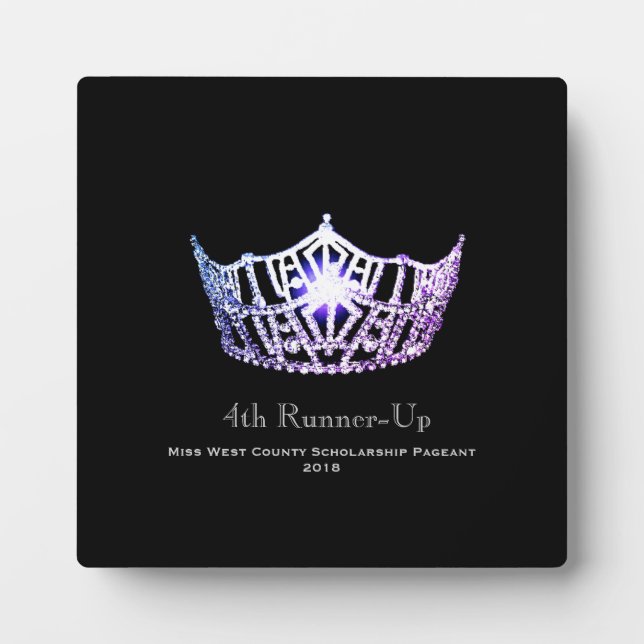Miss America Lilac Crown Runner-up Plaque Fotoplatte (Vorderseite)