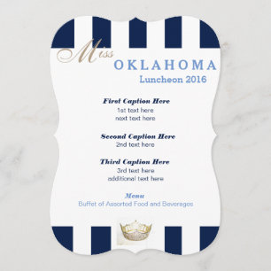 Miss America Navy Strip Luncheon Programmkarte Menükarte