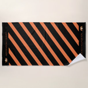Miss America Orange Stripe Aquamarin Crown Beach H Strandtuch