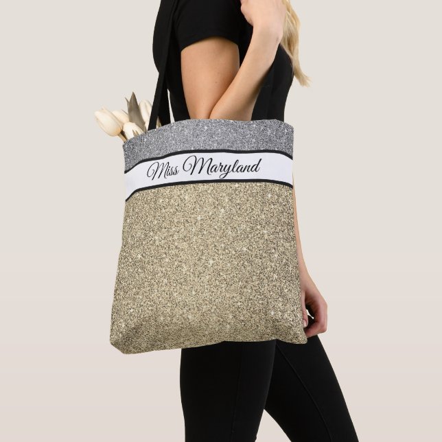Miss America Pageant Imitate Glitzer Tote Bag Tasche (Von Nahem)