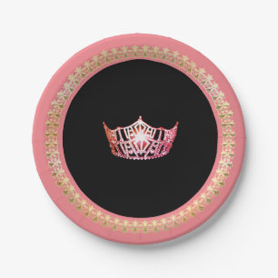 Miss America Pink Coral Crown 7" Teller