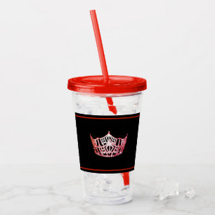 Miss America Red Crown Acrylic Tumbler Acryltrinkbecher