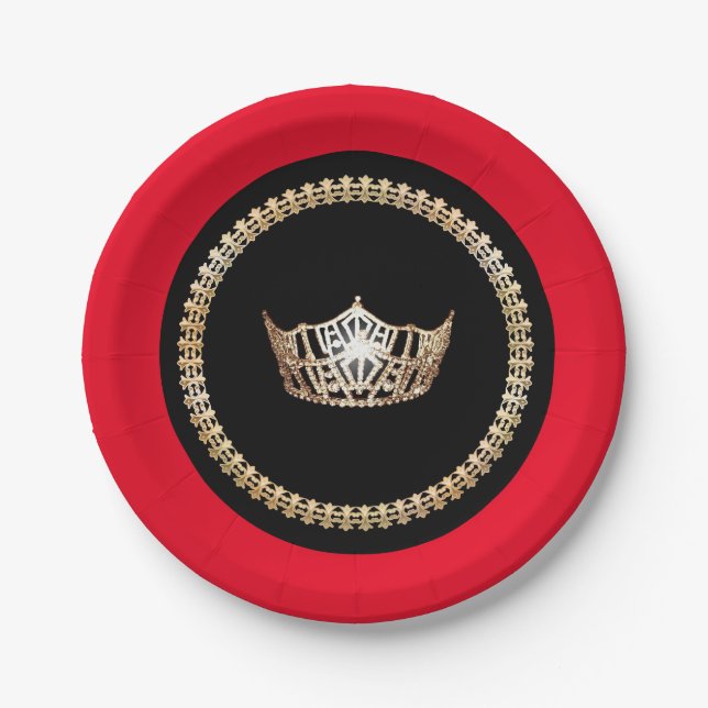 Miss America Red Gold Crown 7" Paper Teller (Vorderseite)
