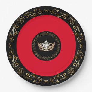 Miss America Red Gold Crown 9" Teller