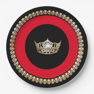 Miss America Red Gold Crown 9" Teller