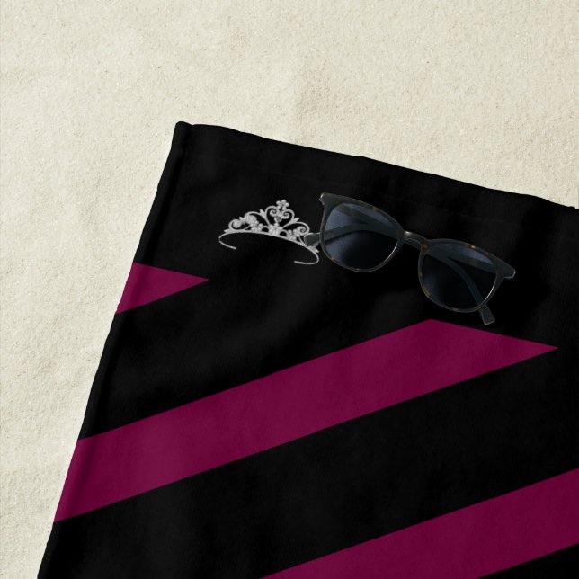 Miss America Rodeo Merlot Stripe Crown Beach Handt Strandtuch (Beispiel)