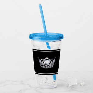 Miss America Silberkrone Acryl Tumbler Acryltrinkbecher