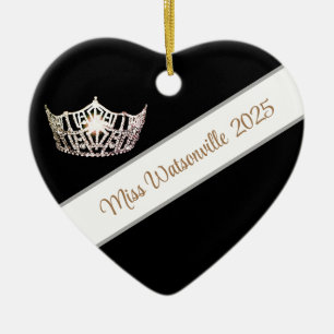 Miss America Silberkrone und Schärpe Ornament