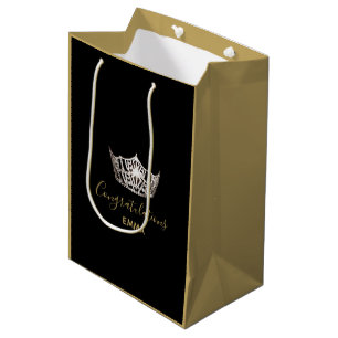 Miss America Silver Crown 2-Tone Geschenktasche - Mittlere Geschenktüte
