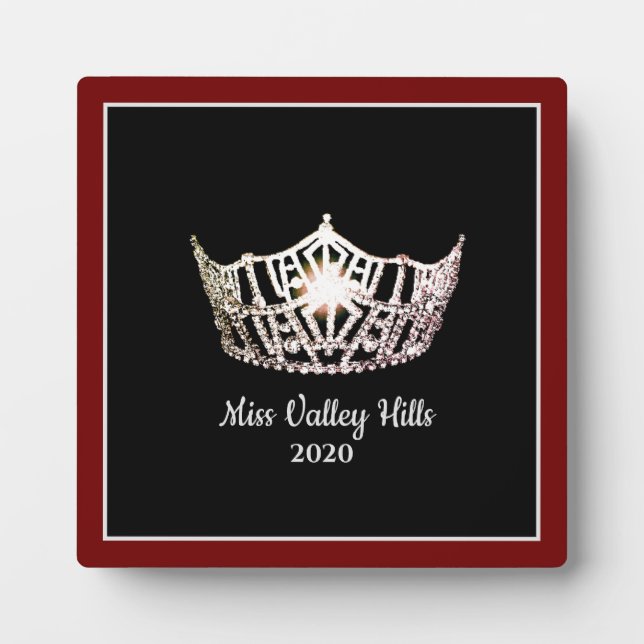 Miss America Silver Crown Awards Plaque Fotoplatte (Vorderseite)