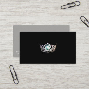 Miss America Silver Crown Business Cards Visitenkarte