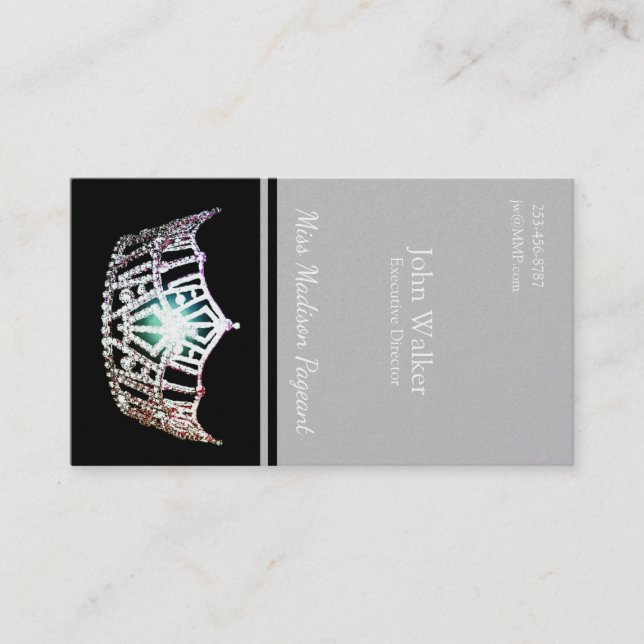 Miss America Silver Crown Business Cards Visitenkarte (Vorderseite)