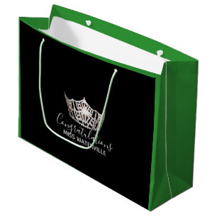 Miss America Silver Crown Green Geschenktasche Gro Große Geschenktüte