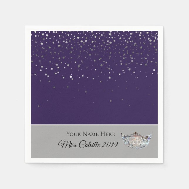 Miss America Silver Crown Paper Napkins Serviette (Vorderseite)