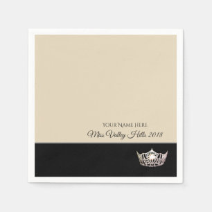 Miss America Silver Crown Paper Napkins Serviette